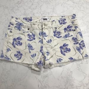 PAIGE floral jean shorts